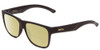 Profile View of Smith Optics Lowdown 2 Designer Polarized Reading Sunglasses with Custom Cut Powered Sun Flower Yellow Lenses in Matte Black Gold Unisex Classic Full Rim Acetate 55 mm