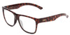 Profile View of Smith Optics Lowdown 2 Designer Blue Light Blocking Eyeglasses in Tortoise Havana Brown Gold Unisex Classic Full Rim Acetate 55 mm