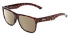Profile View of Smith Optics Lowdown 2 Designer Polarized Sunglasses with Custom Cut Amber Brown Lenses in Tortoise Havana Brown Gold Unisex Classic Full Rim Acetate 55 mm