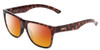 Profile View of Smith Optics Lowdown 2 Designer Polarized Sunglasses with Custom Cut Red Mirror Lenses in Tortoise Havana Brown Gold Unisex Classic Full Rim Acetate 55 mm