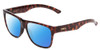 Profile View of Smith Optics Lowdown 2 Designer Polarized Sunglasses with Custom Cut Blue Mirror Lenses in Tortoise Havana Brown Gold Unisex Classic Full Rim Acetate 55 mm