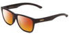 Profile View of Smith Optics Lowdown Slim 2 Designer Polarized Sunglasses with Custom Cut Red Mirror Lenses in Matte Black Gold Unisex Classic Full Rim Acetate 53 mm