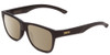 Profile View of Smith Optics Lowdown Slim 2 Designer Polarized Sunglasses with Custom Cut Amber Brown Lenses in Matte Black Gold Unisex Classic Full Rim Acetate 53 mm