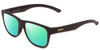Profile View of Smith Optics Lowdown Slim 2 Designer Polarized Reading Sunglasses with Custom Cut Powered Green Mirror Lenses in Matte Black Gold Unisex Classic Full Rim Acetate 53 mm