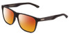 Profile View of Smith Optics Lowdown Steel XL Designer Polarized Sunglasses with Custom Cut Red Mirror Lenses in Matte Black Gold Unisex Classic Full Rim Acetate 59 mm