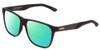 Profile View of Smith Optics Lowdown Steel XL Designer Polarized Reading Sunglasses with Custom Cut Powered Green Mirror Lenses in Matte Black Gold Unisex Classic Full Rim Acetate 59 mm
