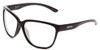 Profile View of Smith Optics Monterey Designer Progressive Lens Blue Light Blocking Eyeglasses in Gloss Black Ladies Cateye Full Rim Acetate 58 mm with Blue Light Zone functionality illustration laid over the lens