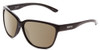 Profile View of Smith Optics Monterey Designer Polarized Sunglasses with Custom Cut Amber Brown Lenses in Gloss Black Ladies Cateye Full Rim Acetate 58 mm