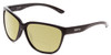 Profile View of Smith Optics Monterey Designer Polarized Reading Sunglasses with Custom Cut Powered Sun Flower Yellow Lenses in Gloss Black Ladies Cateye Full Rim Acetate 58 mm
