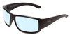 Profile View of Smith Optics Operators Choice Designer Progressive Lens Blue Light Blocking Eyeglasses in Matte Black Unisex Wrap Full Rim Acetate 62 mm