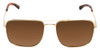 Front View of Smith Optic Outcome Unisex Aviator Sunglasses Gold Tortoise/Polarized Brown 59mm