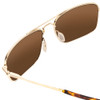 Close Up View of Smith Optic Outcome Unisex Aviator Sunglasses Gold Tortoise/Polarized Brown 59mm