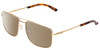 Profile View of Smith Optics Outcome Designer Polarized Sunglasses with Custom Cut Amber Brown Lenses in Gold Tortoise Unisex Aviator Full Rim Metal 59 mm