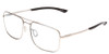 Profile View of Smith Optics Outcome Designer Progressive Lens Blue Light Blocking Eyeglasses in Matte Silver Black Unisex Aviator Full Rim Metal 59 mm with Blue Light Zone functionality illustration laid over the lens