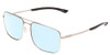 Profile View of Smith Optics Outcome Designer Progressive Lens Blue Light Blocking Eyeglasses in Matte Silver Black Unisex Aviator Full Rim Metal 59 mm