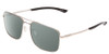 Profile View of Smith Optics Outcome Designer Polarized Sunglasses with Custom Cut Smoke Grey Lenses in Matte Silver Black Unisex Aviator Full Rim Metal 59 mm