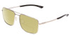 Profile View of Smith Optics Outcome Designer Polarized Reading Sunglasses with Custom Cut Powered Sun Flower Yellow Lenses in Matte Silver Black Unisex Aviator Full Rim Metal 59 mm