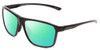 Profile View of Smith Optics Pinpoint Designer Polarized Reading Sunglasses with Custom Cut Powered Green Mirror Lenses in Black Unisex Square Full Rim Acetate 59 mm