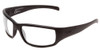 Profile View of Smith Optics Prospect Elite Designer Blue Light Blocking Eyeglasses in Black Unisex Wrap Full Rim Acetate 60 mm