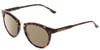 Profile View of Smith Optics Questa Designer Polarized Sunglasses with Custom Cut Amber Brown Lenses in Vintage Tortoise Havana Brown Gold Ladies Round Full Rim Acetate 50 mm