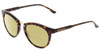 Profile View of Smith Optics Questa Designer Polarized Reading Sunglasses with Custom Cut Powered Sun Flower Yellow Lenses in Vintage Tortoise Havana Brown Gold Ladies Round Full Rim Acetate 50 mm