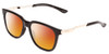 Profile View of Smith Optics Roam Designer Polarized Sunglasses with Custom Cut Red Mirror Lenses in Gloss Black Silver Unisex Classic Full Rim Acetate 53 mm