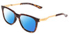 Profile View of Smith Optics Roam Designer Polarized Sunglasses with Custom Cut Blue Mirror Lenses in Tortoise Havana Gold Unisex Classic Full Rim Acetate 53 mm