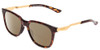 Profile View of Smith Optics Roam Designer Polarized Reading Sunglasses with Custom Cut Powered Amber Brown Lenses in Tortoise Havana Gold Unisex Classic Full Rim Acetate 53 mm