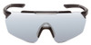 Front View of Smith Ruckus Wrap Semi-Rimless Sunglasses Black/CP Platinum Mirror&CT Rose 99 mm