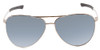 Front View of Smith Serpico 2 Aviator Sunglasses Silver Black/CP Polarize Platinum Mirror 65mm