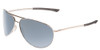 Profile View of Smith Serpico 2 Aviator Sunglasses Silver Black/CP Polarize Platinum Mirror 65mm