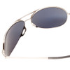 Close Up View of Smith Serpico 2 Aviator Sunglasses Silver Black/CP Polarize Platinum Mirror 65mm