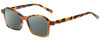Profile View of Eyebobs Sparkler Designer Polarized Sunglasses with Custom Cut Smoke Grey Lenses in Light Tortoise Havana Brown Gold Crystal Ladies Square Full Rim Acetate 49 mm