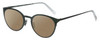 Profile View of Eyebobs Jim Dandy Designer Polarized Reading Sunglasses with Custom Cut Powered Amber Brown Lenses in Satin Forest Green Crystal Unisex Round Full Rim Metal 50 mm