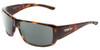 Profile View of Smith Optics Guides Choice Designer Polarized Reading Sunglasses with Custom Cut Powered Smoke Grey Lenses in Tortoise Havana Brown Gold Mens Wrap Full Rim Acetate 62 mm