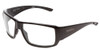 Profile View of Smith Optics Guides Choice Designer Blue Light Blocking Eyeglasses in Gloss Black Mens Wrap Full Rim Acetate 62 mm