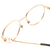 Close Up View of Chopard VCHC52S-08FC Designer Reading Eye Glasses with Custom Cut Powered Lenses in Polished Copper Gold Ladies Round Full Rim Metal 51 mm