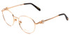 Profile View of Chopard VCHC52S-08FC Designer Reading Eye Glasses with Custom Cut Powered Lenses in Polished Copper Gold Ladies Round Full Rim Metal 51 mm
