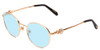 Profile View of Chopard VCHC52S-08FC Designer Progressive Lens Blue Light Blocking Eyeglasses in Polished Copper Gold Ladies Round Full Rim Metal 51 mm