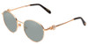 Profile View of Chopard VCHC52S-08FC Designer Polarized Sunglasses with Custom Cut Smoke Grey Lenses in Polished Copper Gold Ladies Round Full Rim Metal 51 mm