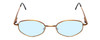 Front View of Reptile Boa Designer Blue Light Blocking Glasses Antique Bronze Metal Round 57mm