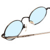 Close Up View of Reptile Chameleon Designer Blue Light Blocking Glasses Pewter Silver Metal 54 mm