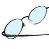 Close Up View of Reptile Gecko Designer Blue Light Blocking Glasses Matte Black Metal Oval 57 mm