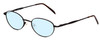 Profile View of Reptile Gecko Designer Blue Light Blocking Glasses Matte Black Metal Oval 57 mm