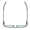 Top View of Reptile Gecko Designer Blue Light Blocking Glasses Matte Black Metal Oval 57 mm