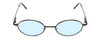 Front View of Reptile Iguana Designer Blue Light Blocking Glasses Gun Metal Silver Oval 57 mm