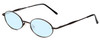 Profile View of Reptile Iguana Designer Blue Light Blocking Glasses Gun Metal Silver Oval 57 mm