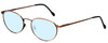 Profile View of Reptile Komodo Designer Blue Light Blocking Glasses Oval Matte Bronze Metal 60mm