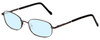 Profile View of Reptile Skink Designer Blue Light Blocking Glasses in Gun Metal Silver Oval 60mm