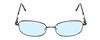 Front View of Reptile Skink Designer Blue Light Blocking Glasses in Gun Metal Silver Oval 60mm